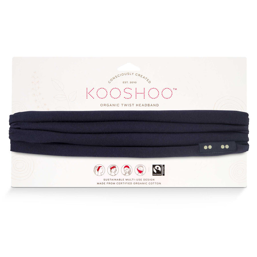 Organic Twist Headbands - Midnight Blue