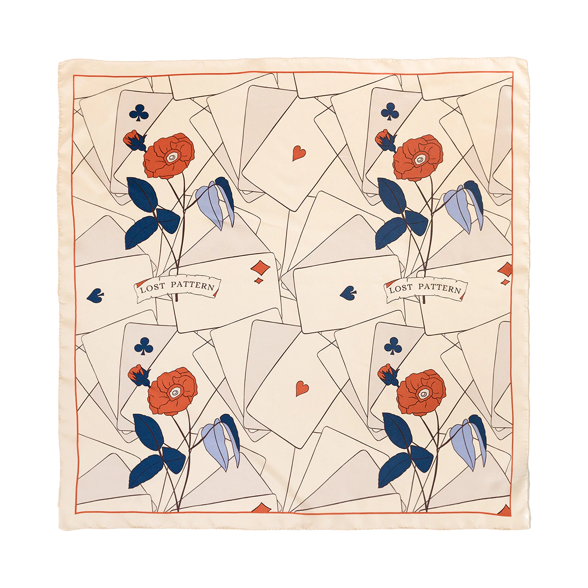 "Camellia" Silk Bandana Scarf - Khaki