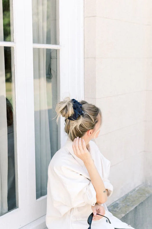 Luxe Black Scrunchie - Oversized